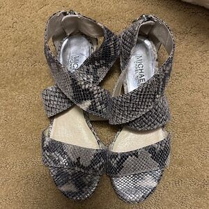 Michael Kors Snakeskin Sandals - Black and Gray